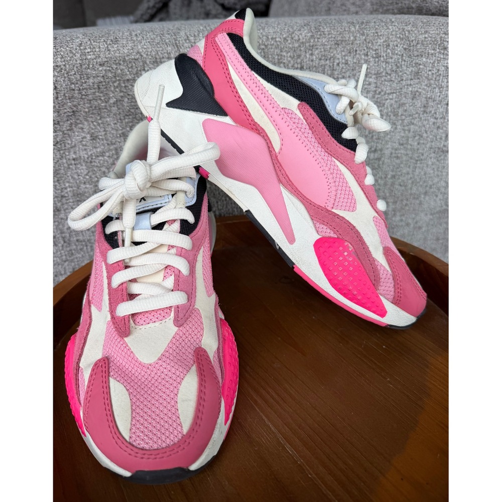 Puma RS-X Reinvent Pink White Black Athletic Sneakers 373797-06 Womens 7
